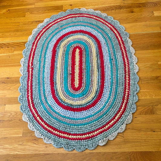 Vintage Oval Rag Rug