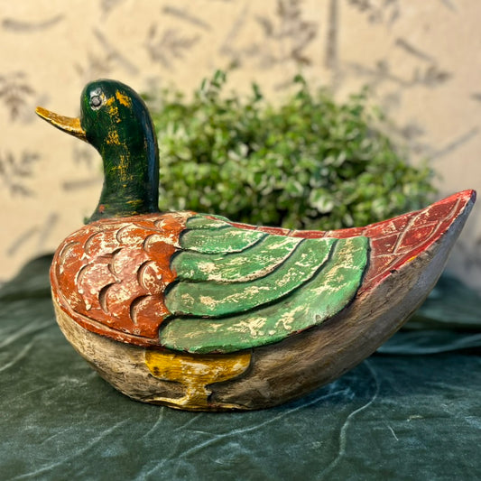 Vintage Pair of Carved Wooden Ducks