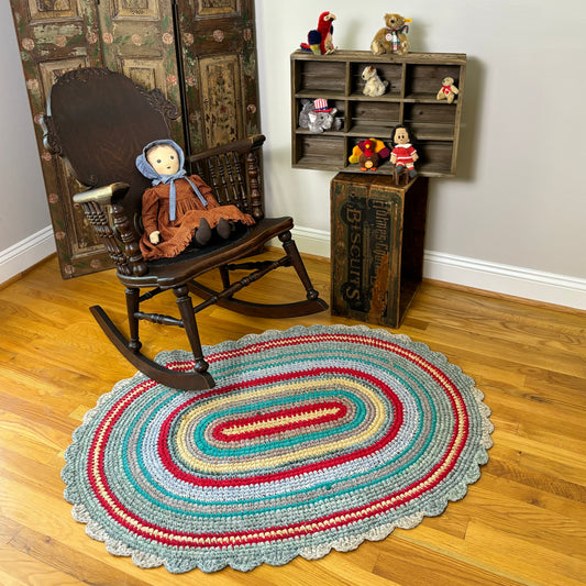 Vintage Oval Rag Rug