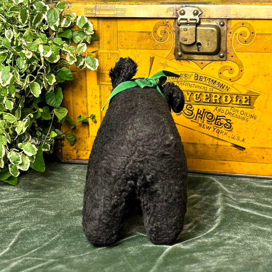 1960's Vintage Stuffed Yellowstone Black Bear with Green Bow