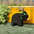 Load image into Gallery viewer, 1960's Vintage Stuffed Yellowstone Black Bear with Green Bow
