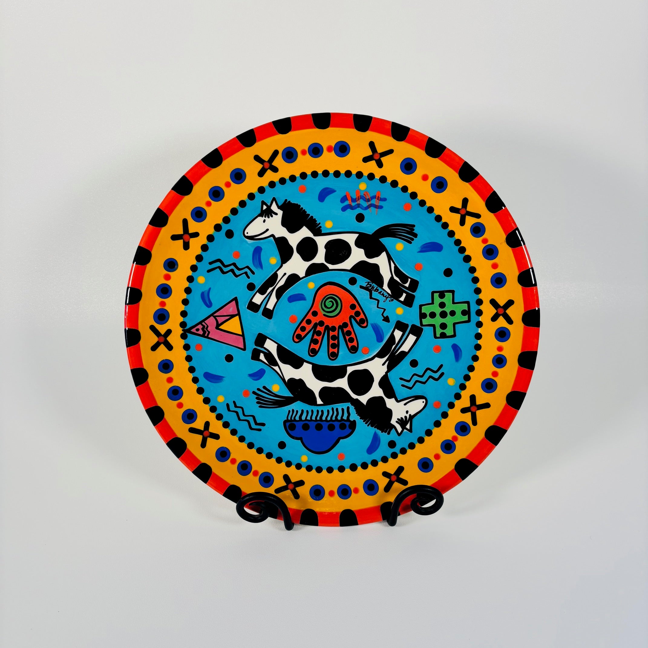 Vibrant Handpainted Ceramic Plate