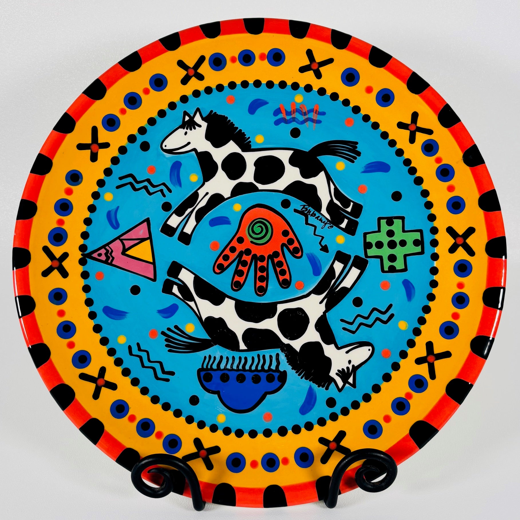 Vibrant Handpainted Ceramic Plate